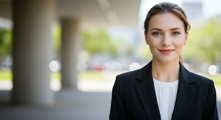 Naklejka premium Confident Businesswoman Portrait Professional, Successful, and Ambitious Female Leader in Corporate Attire