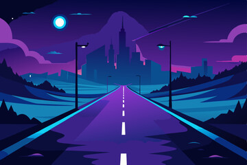 road in the night