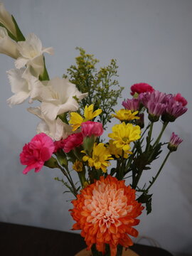 Colorful Flower Arrangement in a Vase