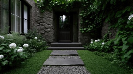 Stone Entryway Garden Path