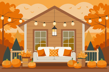 house in autumn forest