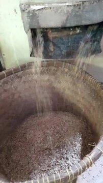 The first process in a rice milling machine is to separate the rice from the husk.