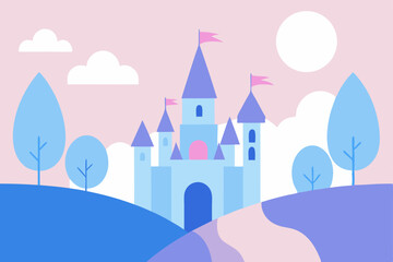 winter landscape with castle