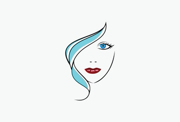 face of Beautiful woman icon for salon or beauty treatment logo design element