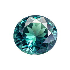 A single alexandrite gemstone viewed from above in natural lighting, showcasing its color shift