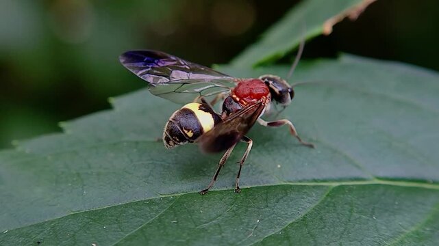 한국,곤충,등빨간갈고리벌,벌빨간갈고리벌,벌,Korea, Insects, Bees,trigonalyid wasp