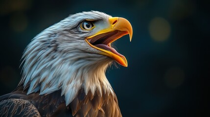Obraz premium Bald Eagle Portrait with Majestic Call.