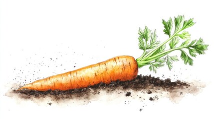 Orange carrot in soil