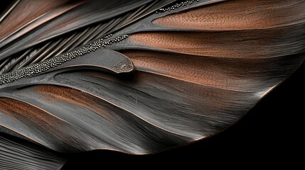 Intricate Metal Sculpture Depicting Fluidity and Natural Form