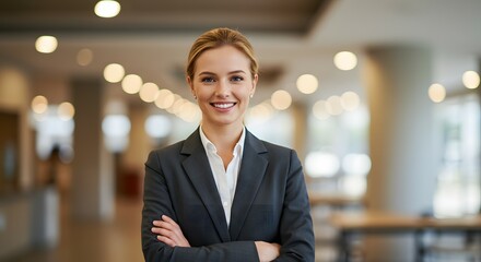 Confident Businesswoman Portrait Professional, Successful, and Ambitious Woman in Modern Office Setting