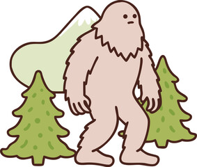 Epic Bigfoot Silhouette Vector Collection Featuring Forest, Mountain, and Mythical Cryptid Scenes in Minimalist Black Style