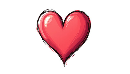 Vibrant red heart symbol with glossy finish.