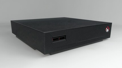 Obraz premium Modern black computer case with sleek design and ventilation grilles for optimal performance
