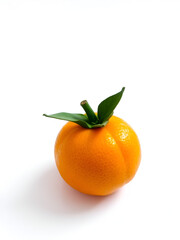 Zesty Perfection: A single, ripe kumquat sits on a white background, its vibrant orange skin and green stem practically bursting off the screen.