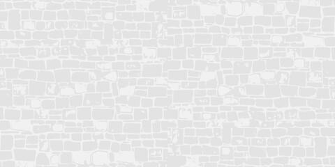 Fototapeta premium Abstract white painted old brick Wall panoramic background