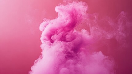 Fototapeta premium Abstract swirling pink vaporous cloud against a gradient background.