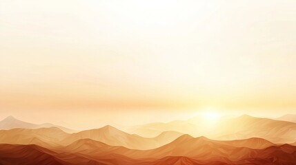 Obraz premium Serene Sunrise Over Rolling Hills and Mountains in Warm Tones