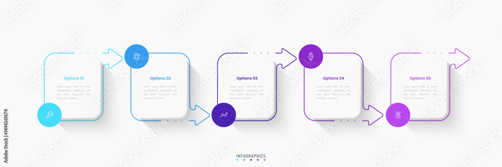 Wall mural vector infographic label design template with icons and 5 options or steps. can be used for process 