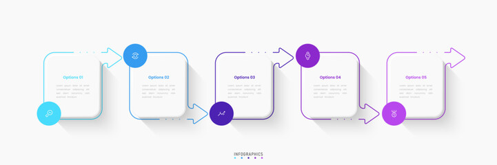 Vector Infographic label design template with icons and 5 options or steps. Can be used for process diagram, presentations, workflow layout, banner, flow chart, info graph.
