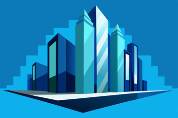 ground up perspective of modern skyscrapers