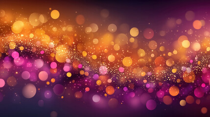 Abstract bokeh background with a blend of warm and cool tones.  Multicolored, glowing, blurred lights create a festive atmosphere