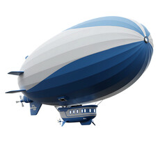 Obraz premium Classic Passenger Blimp with Gondola Cabin On Transparent Background