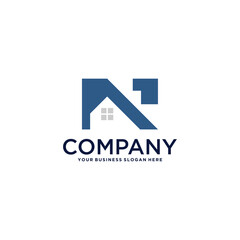 real estate logo design with letter n