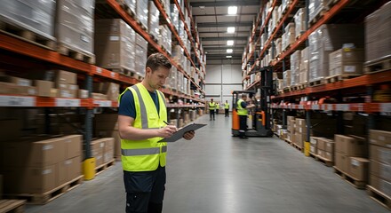 Warehouse Worker Inventory Management Efficient Logistics and Supply Chain Operations
