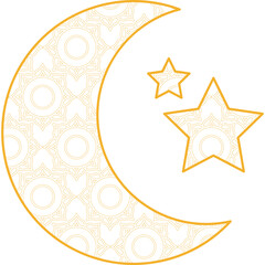 Islamic Cresent Moon with pattern