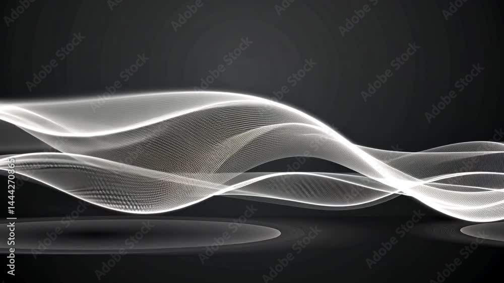 Poster mesmerizing abstract light waves flow gracefully, creating smooth curves and sense of movement again