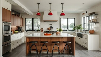 Fototapeta premium modern kitchen interior with kitchen