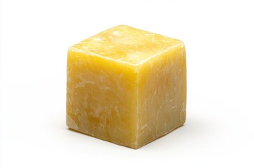 Butter cube isolated on white background,