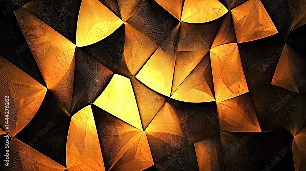 Poster a wall of vibrant orange paper showcasing intricate abstract art with fractal patterns backlit to cr
