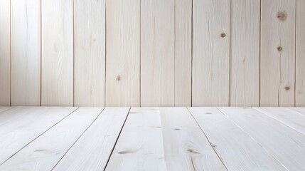 Naklejka premium White wooden wall and floor