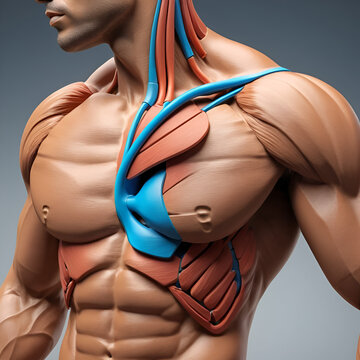 Clavicular part of deltoid Anatomy For Medical Concept 3D