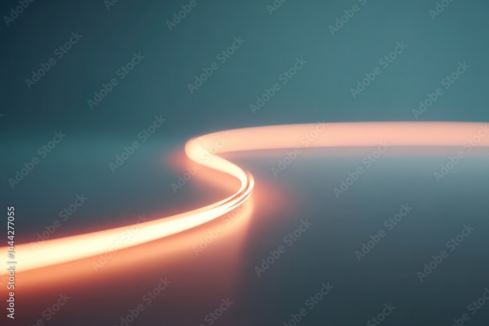 Poster vibrant neon lights glow in minimalistic setting with ample copy space