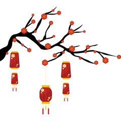 Chinese Lantern in Tree
