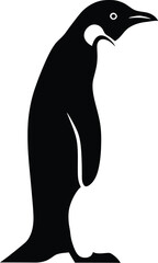 Penguin Silhouette Illustration – Standing Antarctic Bird Icon

