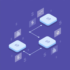 Floating UI cards for digital finance interface