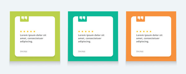 Modern quote square banner template. Testimonial template design. Usable for social media post, card, and web ad