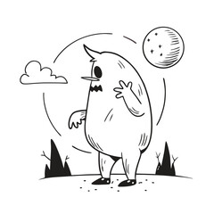 Epic Bigfoot Silhouette Vector Collection Featuring Forest, Mountain, and Mythical Cryptid Scenes in Minimalist Black Style