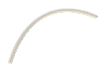 Curved light beige plastic piece 3d render illustration
