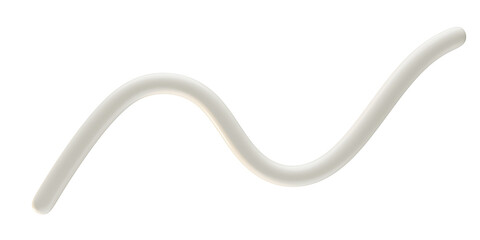 Abstract white wavy curve shape 3d render illustration