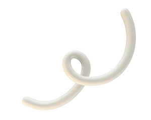 Abstract white spiral shape 3d render illustration