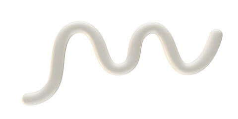 Abstract white wavy curve shape 3d render illustration