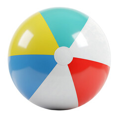 Obraz premium Inflatable Beach Ball with Colorful Panels On Transparent Background