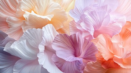 Abstract floral pattern with pastel hues.