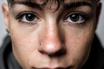 Studio Portraits of Non-Binary Androgynous Looking Person