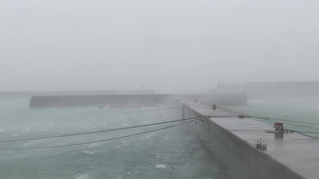 Sheets Of Rain And Strong Winds Lash Port As Hurricane Makes Landfall - Khanun