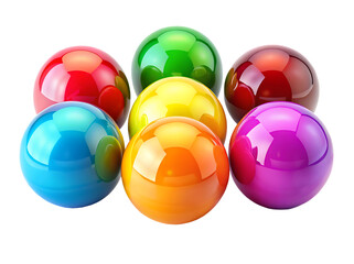 Fototapeta premium set of colorful glossy ball isolated on white background PNG